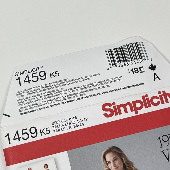 Simplicity Pattern 1459 K5 Size 8-16 Vtg 50s Dress UNCUT rockabilly pinup sewing - Picture 10 of 10